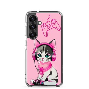 Gamer Kitty Cat Clear Case for Samsung®