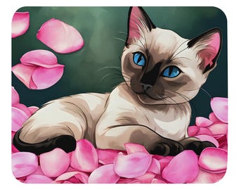 Alfombrilla de ratón con diseño de gato siamés