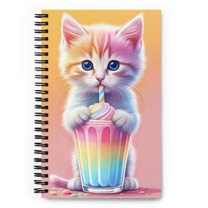 Milkshake Cat Spiral notebook