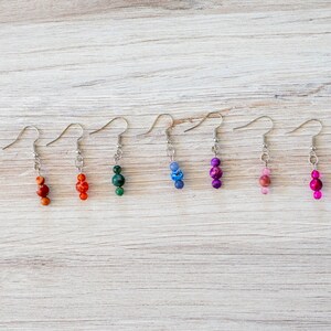 Colorful Dangle Earrings, Gemstone Earrings, Glass Bead Earrings, Handmade Jewelry, Accessories, Hypoallergenic Earrings, Beaded Jewelry