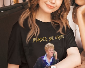 Vintage inspired Murder, She Wrote Retro Digital painting T-Shirt, Angela Lansbury Shirt