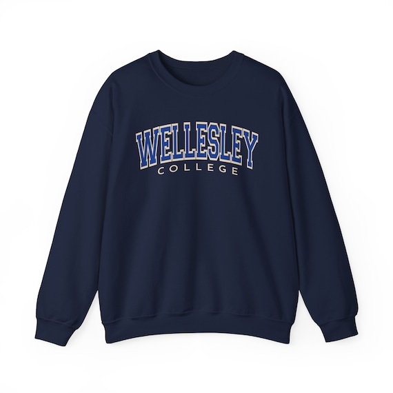 Wellesley College Crewneck Sweater, Wellesley Sweatshirt, WC
