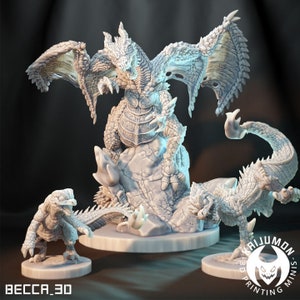 Kaijumon Char Lizard 3d printed miniature