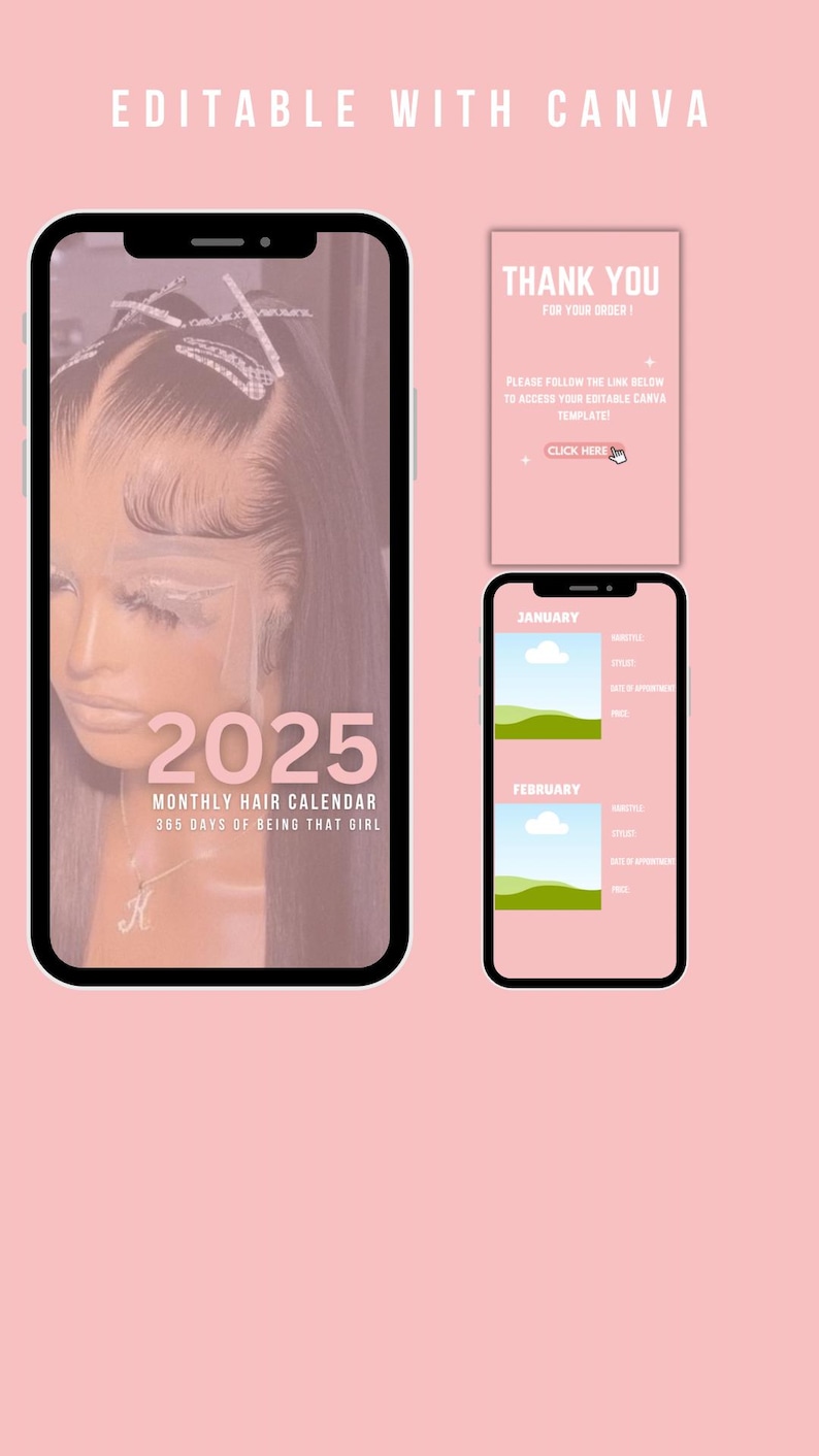 2025 HAIR CALENDAR Etsy
