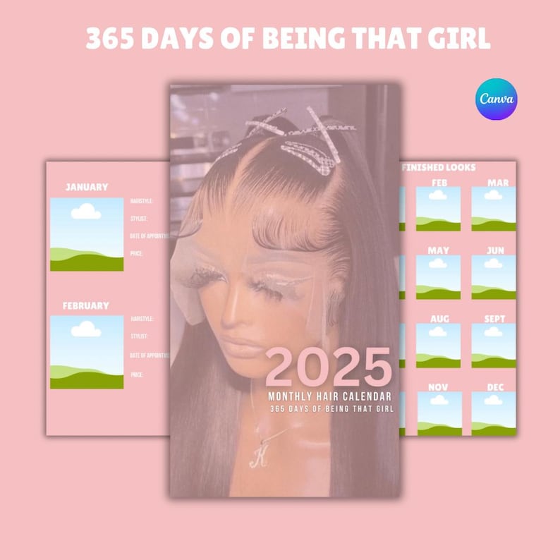 2025 HAIR CALENDAR Etsy