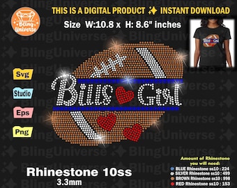 Bills Rhinestone Template SVG: Football Fan Design (Digital Download)
