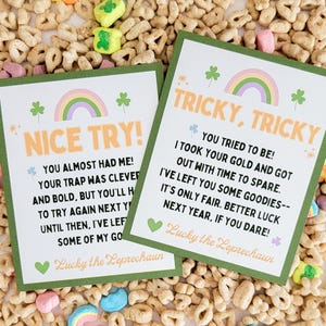 Carta de Armadilha de Leprechaun, Nota Imprimível de Leprechaun, Dia de São Patrício para Crianças, Notas de Leprechaun, Etiqueta de Guloseimas para o Dia de São Patrício, Sala de Aula