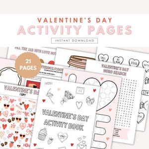 Valentines Day Activity Sheets, Coloring Pages, Elementary Preschool Homeschool Valentine Word Search, Worksheets, Valentine I Spy, Games