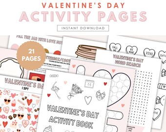 Valentines Day Activity Sheets, Coloring Pages, Elementary Preschool Homeschool Valentine Word Search, Worksheets, Valentine I Spy, Games