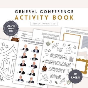 LDS Allgemeine Konferenz Aktivität Paket Ausdrucke, LDS Konferenz April 2026, LDS Malseiten, Junior Senior Primarstufe Aktivität Kit