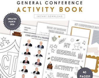 LDS General Conference Activity Packet Printables, LDS Conference April 2026, LDS Coloring pages, Junior Senior Primary Activity Kit