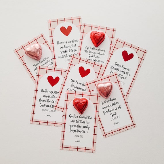 LDS Scripture Valentine Cards, Bible Verse Valentines Tag, YW, Ministering Gift, Primary Gift Tag, Church Handout, Christian Bible Printable