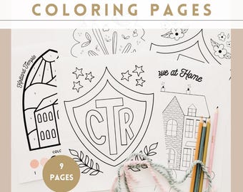 LDS General Conference Coloring Pages (Digital Download)Printable Coloring Page CTR Fruits of the Spirt Junior Senior Primary Activity Pages