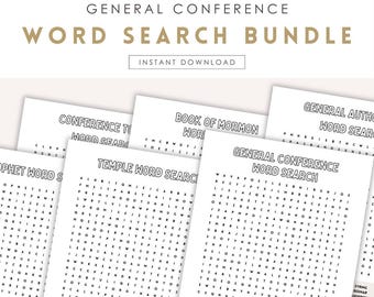 LDS General Conference Word Search, Primary Activities, April 2026, Printable LDS Word Search Bundle, Digital Download