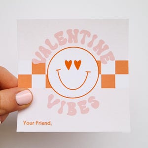 Retro Smiley Face Valentine Cards, Emoji Treat Tags (Digital Download)