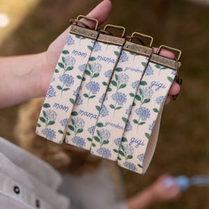 Mom Canvas Wristlet Keychain and Keychain Wallet – Handmade Key Fob Lanyard, Compact Keychain Wallet
