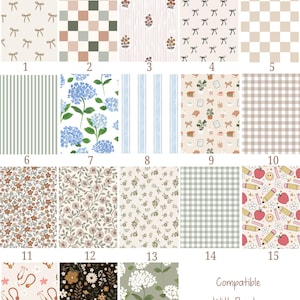 May include: A collection of 18 different 12 oz slim can patterns. Designs include bows, checks, stripes, floral, and other patterns in various colors. The text at the top reads "12 oz Slim Can Patterns Frederick Family Co."