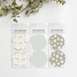 Car Coasters Set of 2 – Absorbent Neoprene Cup Holder Coasters for Cars, Trucks & SUVs, Stylish Drink Accessories image 5