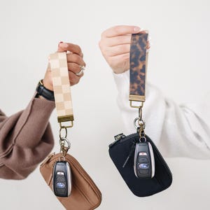 Nyckelringsplånbok med handledsrem, armband med dragkedja och ID-fönster