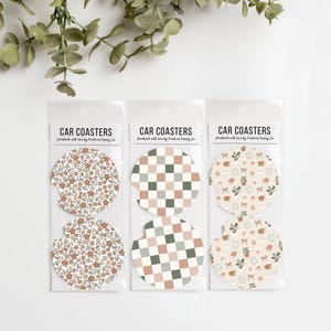 Car Coasters Set of 2 – Absorbent Neoprene Cup Holder Coasters for Cars, Trucks & SUVs, Stylish Drink Accessories image 9