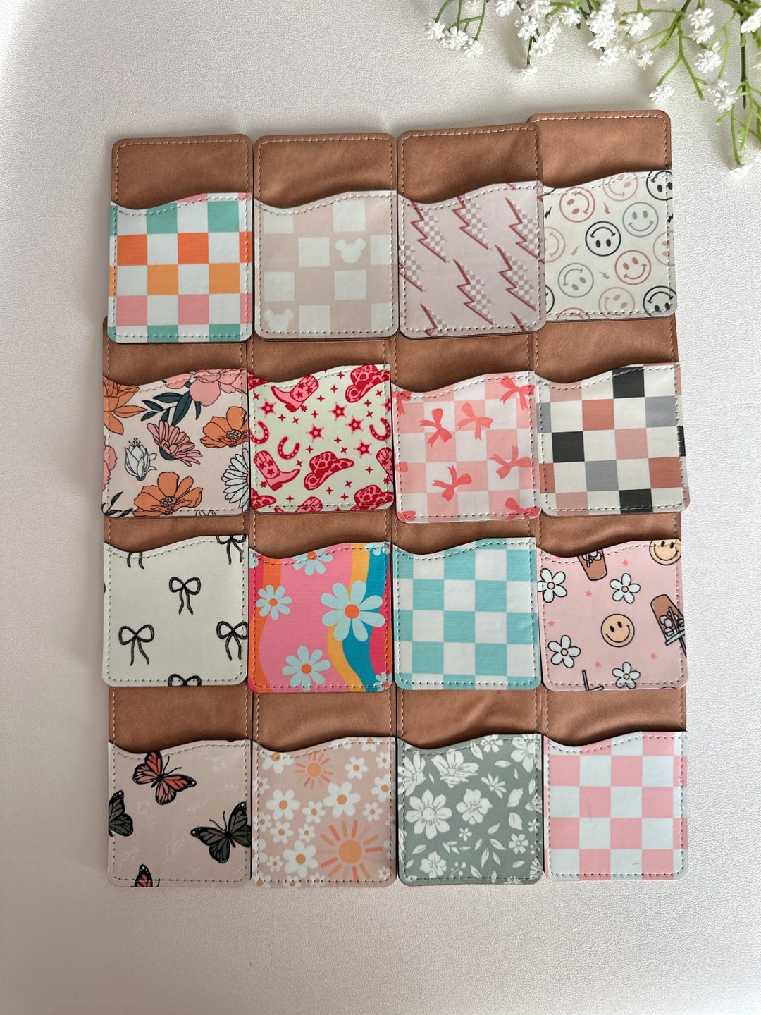 Adhesive Phone Wallet Card Holder For Phone Case, Silicone Credit Business Id Cards Pocket Back Iphone Android Phones Purple Hotpink Green Pastelblue