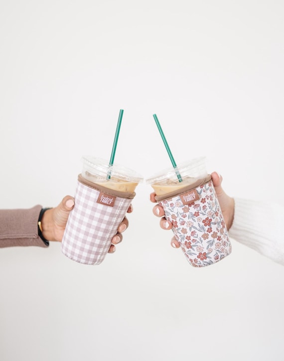 Coffee Drink Sleeve – Reusable Cup Holder for Iced Coffee, Cute Drink Sleeve Gift for Drink Lovers