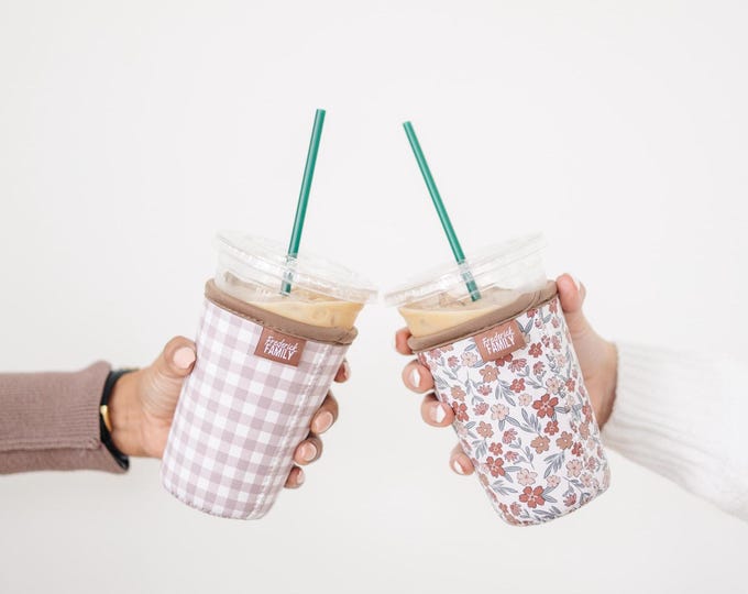 Coffee Drink Sleeve – Reusable Cup Holder for Iced Coffee, Cute Drink Sleeve Gift for Drink Lovers