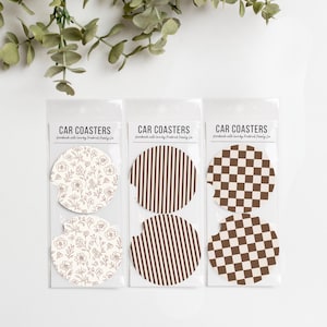 Car Coasters Set of 2 – Absorbent Neoprene Cup Holder Coasters for Cars, Trucks & SUVs, Stylish Drink Accessories image 4