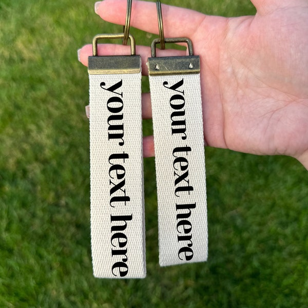 Custom Canvas Wrist Keychain Lanyard | Custom Lanyard | Key Fob Wristlet | Car Key Holder | Cute Keychain | Personalized Keychain Gift