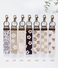 Canvas Wrist Keychain Lanyard, Custom Lanyard, Key Fob Wristlet, Car Key Holder, Cute Keychain, Preppy Bow Boho Smiley Keychain Lanyard -new