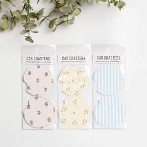 Car Coasters Set of 2 – Absorbent Neoprene Cup Holder Coasters for Cars, Trucks & SUVs, Stylish Drink Accessories image 2