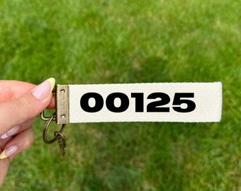 Zip Code Custom Canvas Wrist Keychain Lanyard | Custom Lanyard | Key Fob Wristlet | Car Key Holder | Cute Keychain Custom Zip Code Area Code