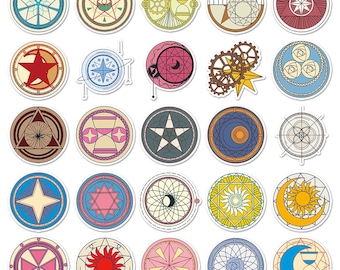 50 Magic Circle Stickers: Waterproof Personalized Decals