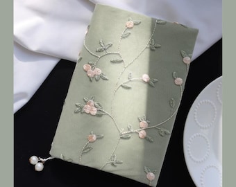 Floral Embroidery Handmade Fabric Journal: Late Autumn Series | Vintage Literary Notebook | Japanese Bookcloth Notebook