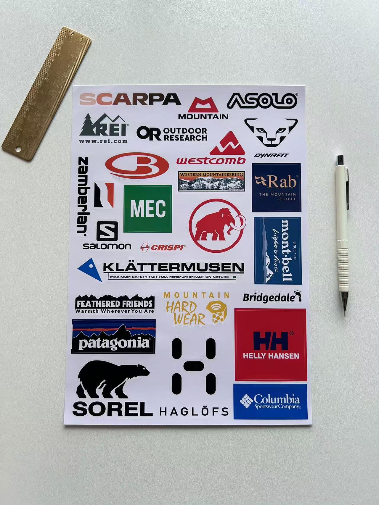 25 Outdoor Brand Stickers: Waterproof Laptop, Car, and Gear Decals