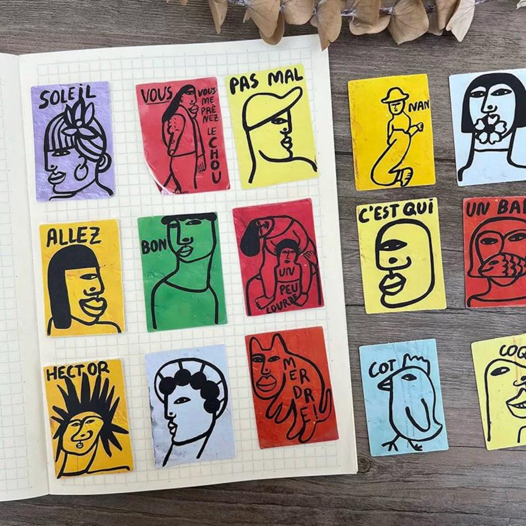 Human Figure Sticker Original Abstract Art Figure Stickers, Handdrawn Character Sticker Set ...