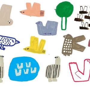 Set di adesivi per bambini con animali, uccelli e piante in stile carta ritagliata, materiali per scrapbooking fai da te, materiale didattico per l'arte in età prescolare