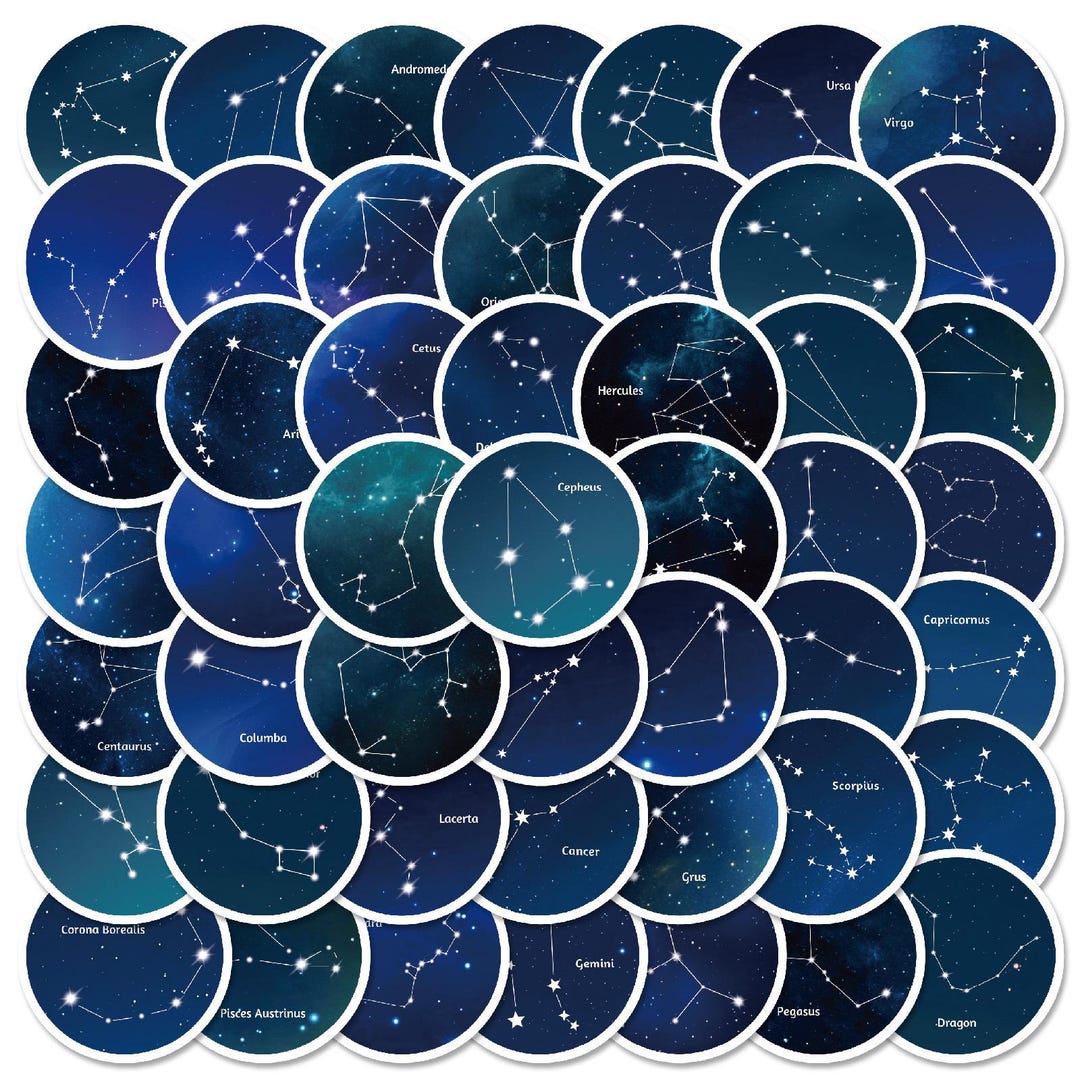 50pcs Constellation Doodle Stickers | Waterproof Travel Decals | for ...
