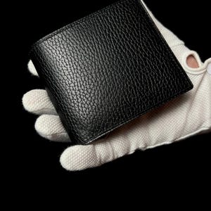 Handmade bifold wallet, minimalist design, 8 pockets, handcrafted bifold wallet, hand-stitched bifold wallet, black wallet, leather wallet