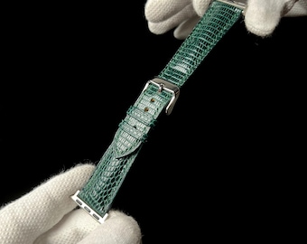 Correa de piel de lagarto para Apple Watch: cosida a mano, correas de 38-41 mm