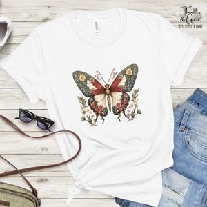 Cottagecore Butterfly Tee, Butterfly Shirt, Boho shirt, Butterfly Lover Shirt, Floral Butterfly, Butterfly Shirt, Gift For Her, Gift For Mom