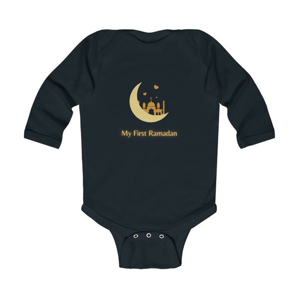 Islamic "My first Ramadan" Infant Long Sleeve Bodysuit, Ramadan Eid Gift, Islamic Baby Clothing
