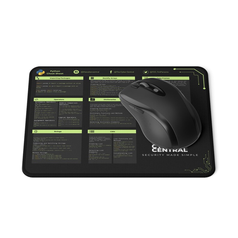 Python Cheat Sheet Mouse Pad - Etsy