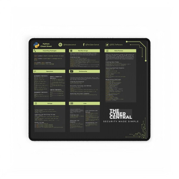 Python Cheat Sheet Desk Mat - Etsy