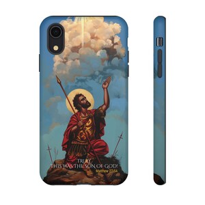 Heilige Longinus die Centurion byzantinische kybernetische christliche Ikone inspiriert iPhone Samsung Fall Christus 15 14 13 12 11 X Galaxy S23 S22 S21S20 Bild 5