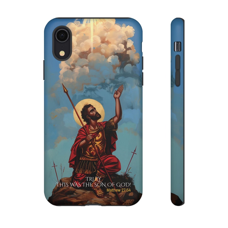 Heilige Longinus die Centurion byzantinische kybernetische christliche Ikone inspiriert iPhone Samsung Fall Christus 15 14 13 12 11 X Galaxy S23 S22 S21S20 Bild 5