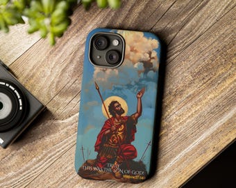 Saint Longinus the Centurion Byzantine Orthodox Christian Icon Inspired iPhone Samsung Case Christ 15 14 13 12 11 X Galaxy S23 S22 S21S20