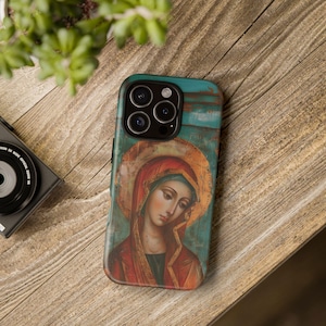 Jungfrau Maria Theotokos Panagia iPhone Samsung Galaxy Case byzantinische Mosaik-Ikone Christlich-Orthodoxe