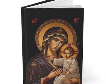 Theotokos Virgin Mary Mother of God Madonna Mosaic Hardcover Prayer Journal Matte - 150 Lined Pages