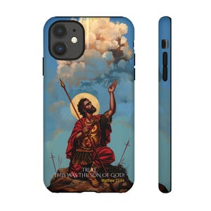 Heilige Longinus die Centurion byzantinische kybernetische christliche Ikone inspiriert iPhone Samsung Fall Christus 15 14 13 12 11 X Galaxy S23 S22 S21S20 Bild 8